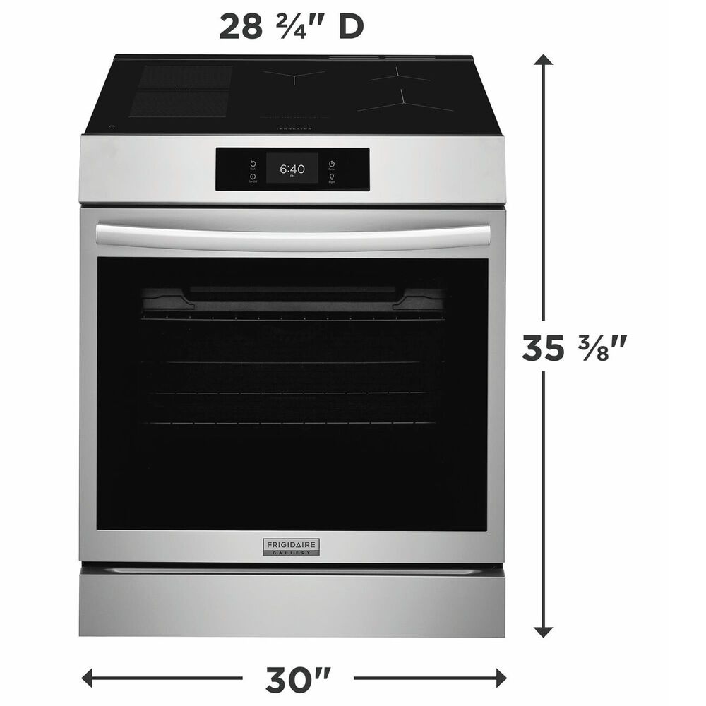 Frigidaire Gallery 2-Piece Kitchen Package with 6.2 Cu. Ft. Induction Range and 30" Over-The-Range Microwave in Stainless Steel, , large