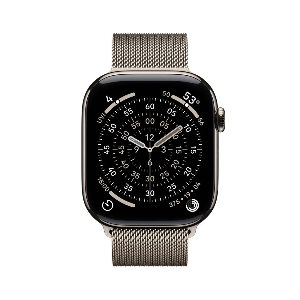 Apple Watch Series 11 &#40;GPS+Cellular&#41; 46mm Titanium Case with Natural Milanese Loop - M/L - Natural - &#40;2025&#41;, , large