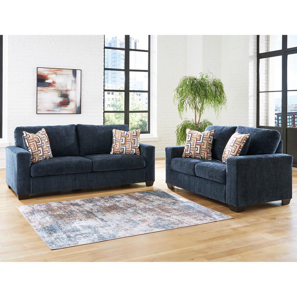 Ashley Aviemore Stationary Sofa and Loveseat Set in Ink, , large