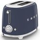 SMEG Retro-Style 2-Slice Toaster in Glossy Navy Blue and Polished Chrome, , large