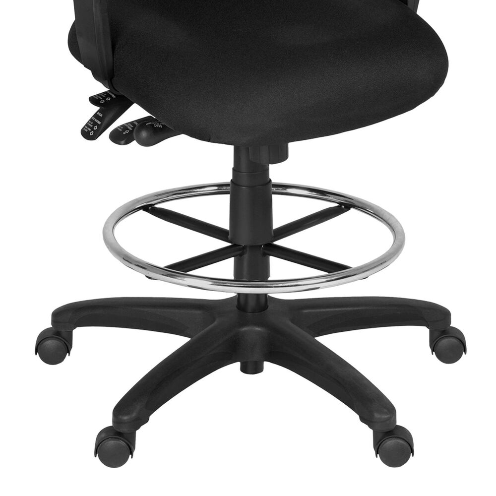 Regency Global Sourcing Comfort Series Multifunctional Swivel Computer Task Chair with Adjustable Arms and Drafting Kit in Black, , large