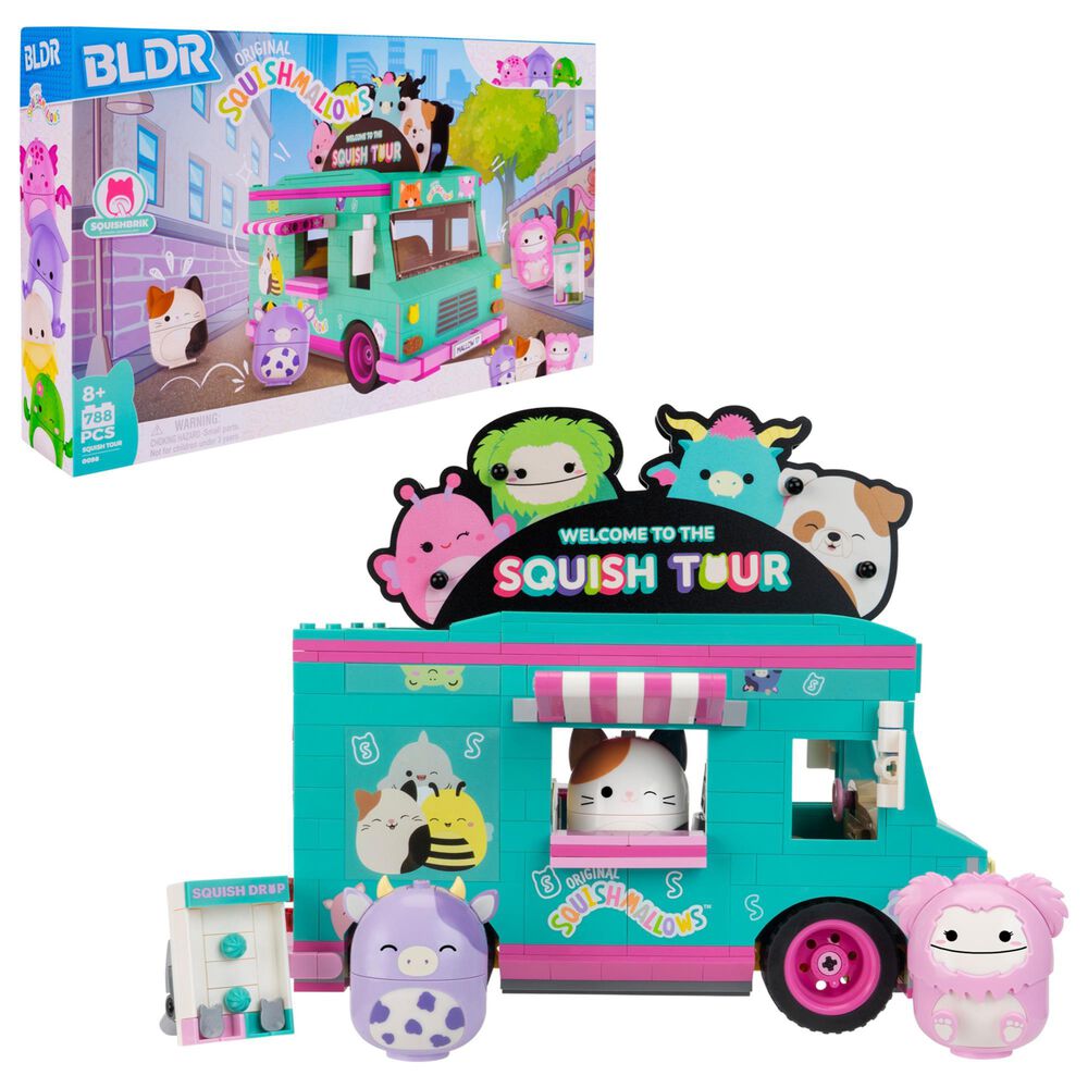 Squishmallow Squish Tour Van Building Set with Cam, Bubba and Brina, , large