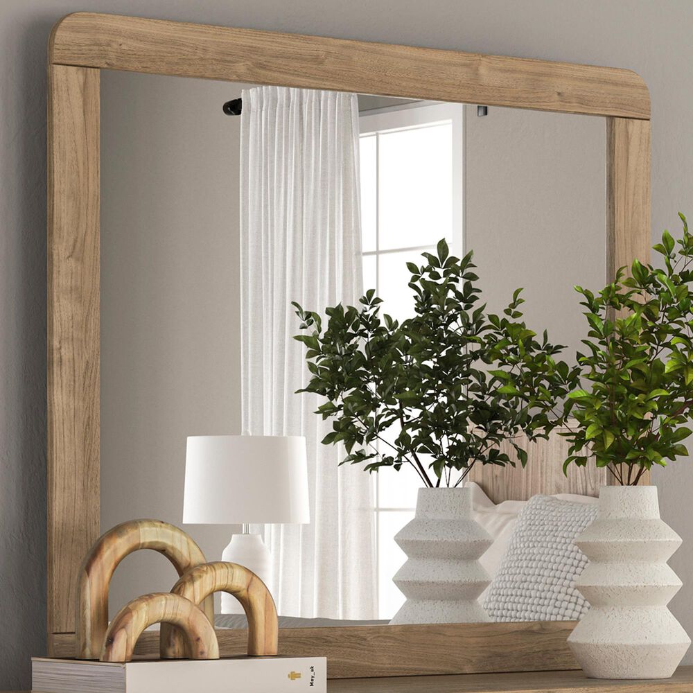 Ashley Gramburg Dresser Mirror in Warm Natural Brown, , large