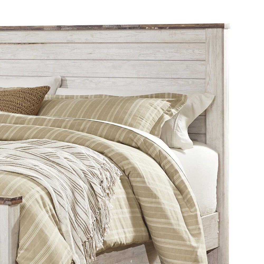 Ashley Willowton 3 Piece King Bedroom Set in Whitewash Finish, , large