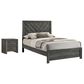 Crown Mark Valor Full Bed with Nightstand in Gray, , large