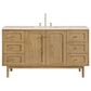 James Martin Vanities Laurent 60" Single Bathroom Vanity in Light Natural Oak with 3 cm Eternal Marfil Quartz Top and Rectangular Sink, , large