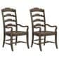 Hooker Furniture Hill Country Arm Chair in Timeworn Saddle Brown (Set of 2), , large