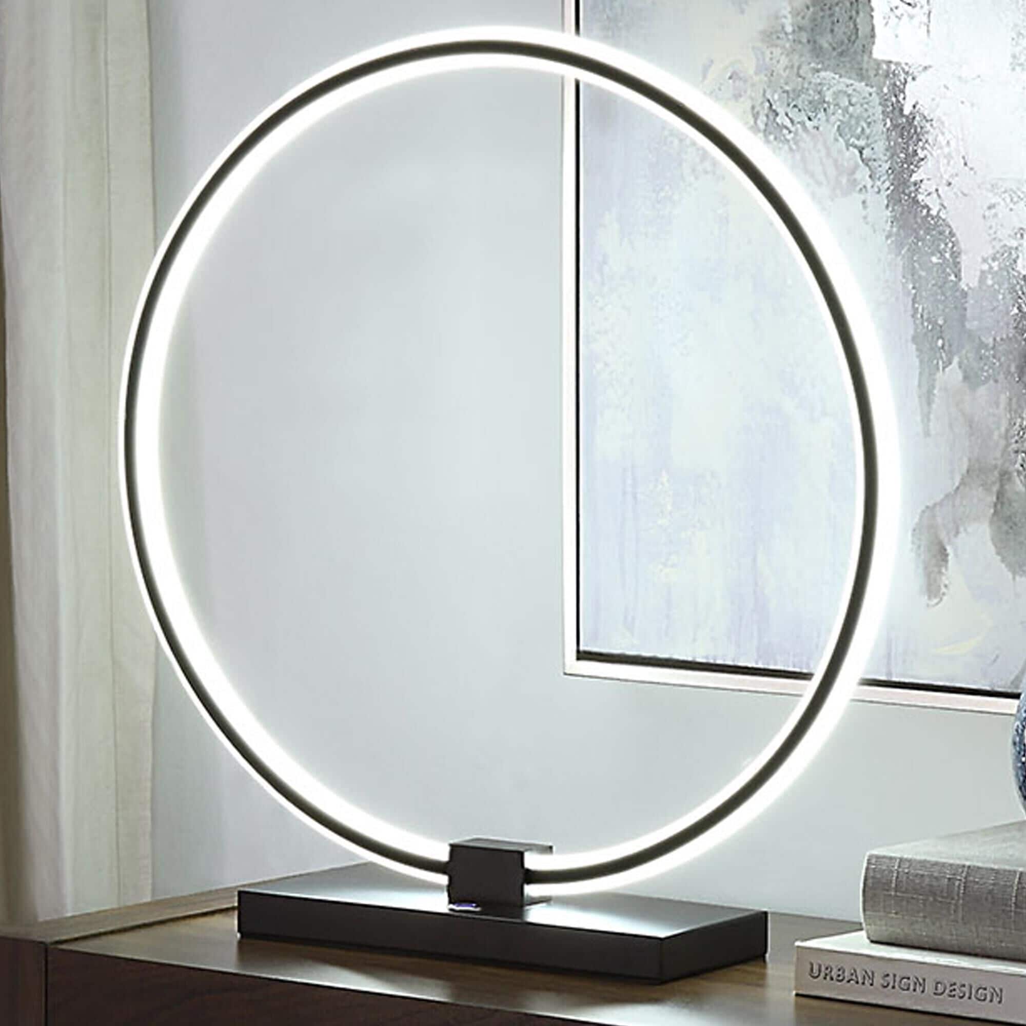 Anthony California Table Lamp and Shade in Black Metal NFM
