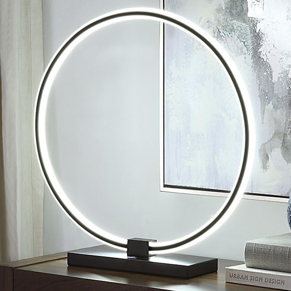 Anthony California Table Lamp and Shade in Black Metal, , large