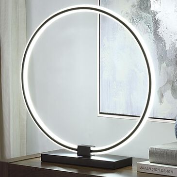 Anthony California Table Lamp and Shade in Black Metal, , large