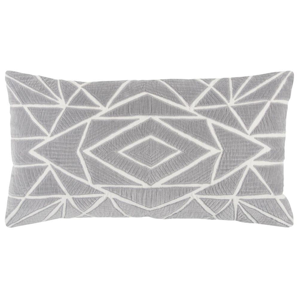 Rizzy Home 14" x 26" Down Pillow in Grey, , large