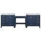 Lexora Home Coraline 102" Double Bathroom Vanity in Navy Blue with White Carrara Marble Top and Rectangular Sinks, , large