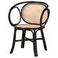Baxton Studio Palesa Arm Chair in Black and Natural Brown, , large
