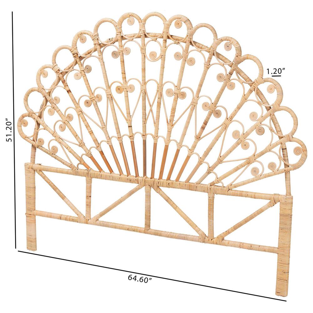 Baxton Studio Rasima Queen Standalone Headboard in Natural Brown, , large