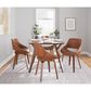 LumiSource Fabrico Mid-Century Modern Dining/accent Chair in Walnut and Camel Faux Leather by LumiSource - Set of 2, , large