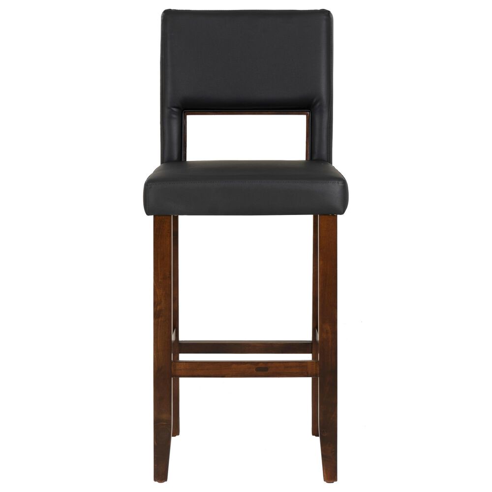 Linon Home Decor Vega Bar Stool with Black Cushion in Espresso, , large