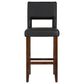 Linon Home Decor Vega Bar Stool with Black Cushion in Espresso, , large