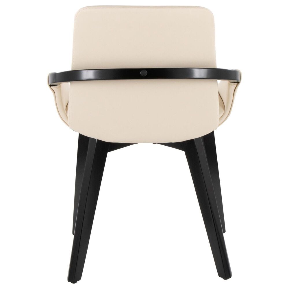 LumiSource Cosmo Accent Chair with Faux Leather Cushion in Cream, , large