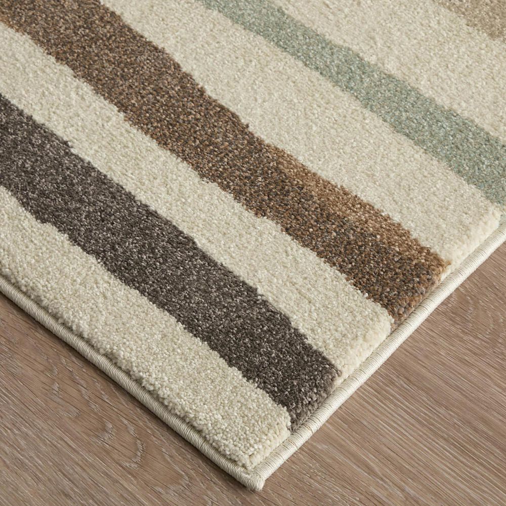 Feizy Eden Striped Ivory and Multicolor 2&#39;6&quot; x 7&#39;3&quot; Runner, , large