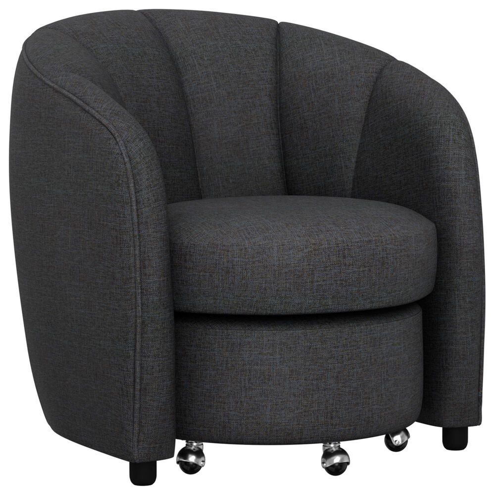 Golden Wave Furniture Elliot Accent Chair and Ottoman with Casters in Charcoal, , large