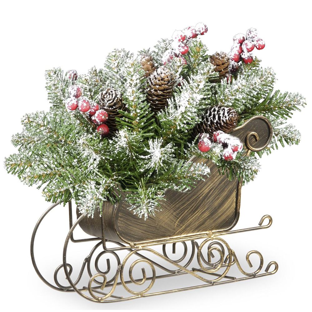 National Tree 10" Dunhill Fir Sleigh, , large