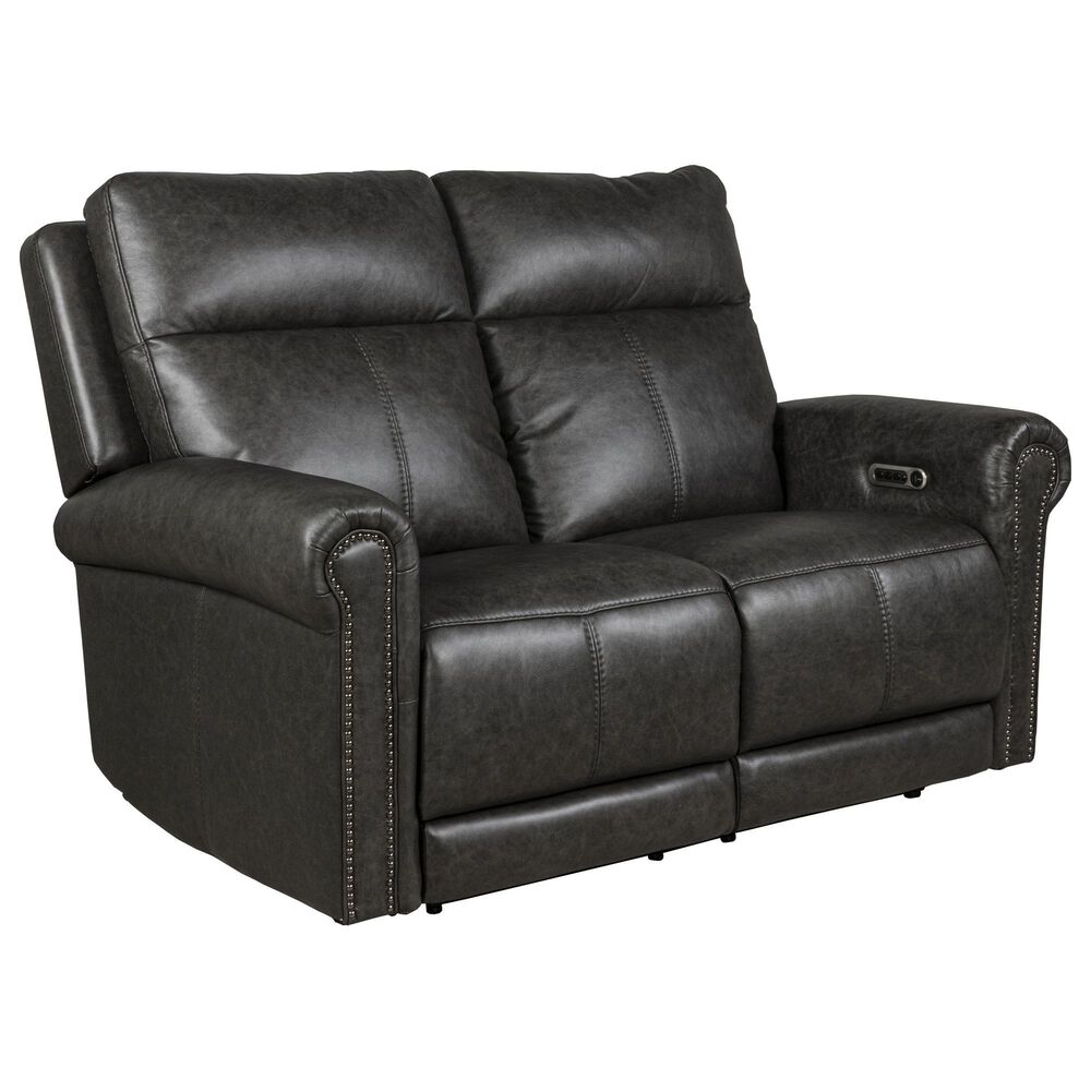 Flexsteel Alexander Power Reclining Loveseat Headrest and Lumbar in Weathered Stone, , large