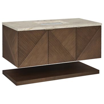 James Martin Marcello 48" Single Bathroom Vanity in Chestnut with 3 cm Tajnar Eclos Top and Rectangular Sink, , large