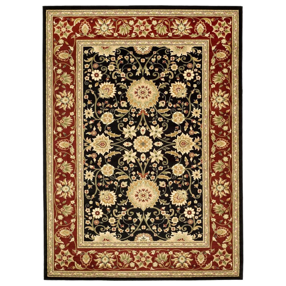 Safavieh Lyndhurst 8" x 11" Black and Red Area Rug, , large