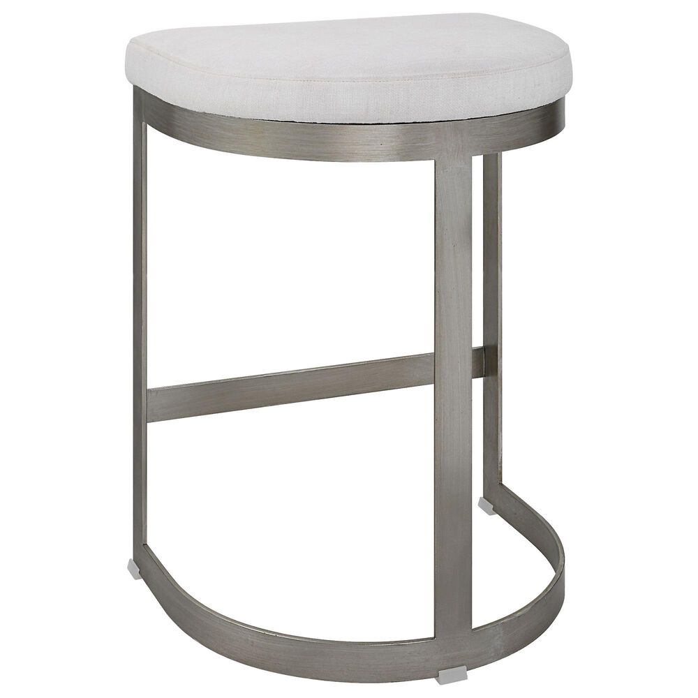 Uttermost Ivanna Counter Stool in Brushed Silver, , large