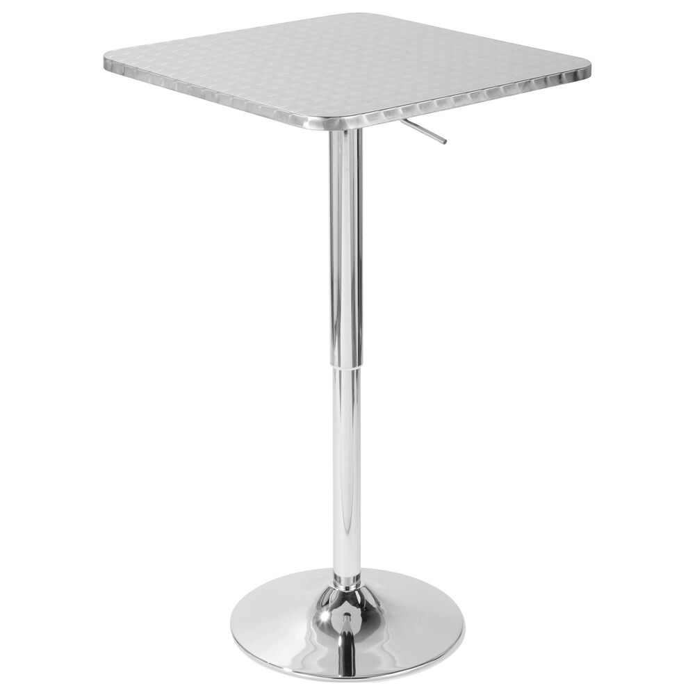 Lumisource 41&quot; Adjustable Bar Table in Silver and Chrome, , large