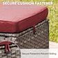 Sunwell Garden Outdoor Ottoman with Gray Rattan in Red (Set of 2), , large