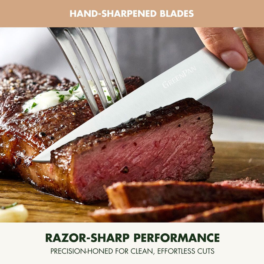 Green Pan Elite Cutlery 8-Piece Steak Knife Set in Light Pakka, , large
