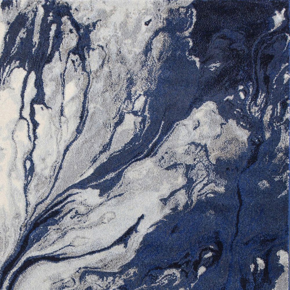 Kas Oriental Rugs Illusions Watercolors 3&#39;3&quot; x 4&#39;11&quot; Blue Area Rug, , large