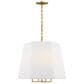 Visual Comfort Studio Lille 20" 4-Light Pendant Light in Gild with Faux Raw Silk Shade, , large
