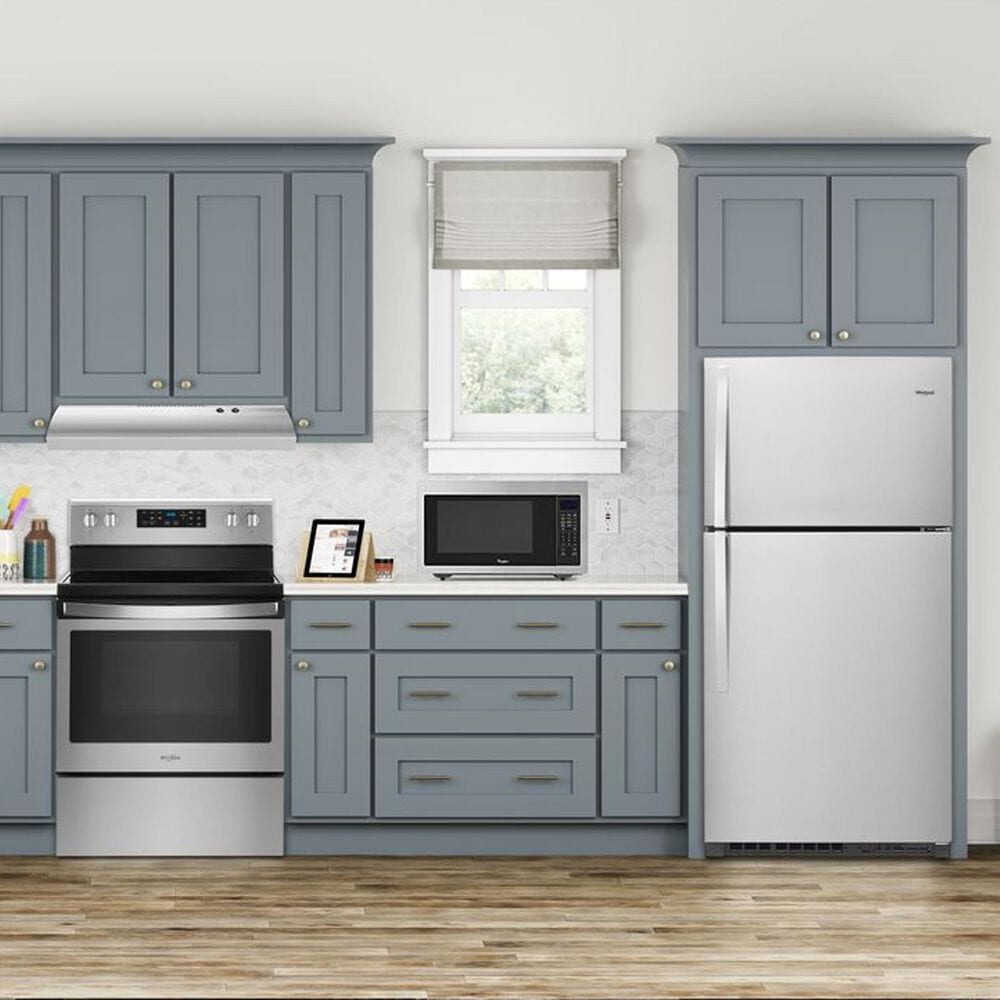 Whirlpool 21 Cu. Ft. 33&quot; Wide Top Freezer Refrigerator in Fingerprint Resistant Stainless Steel, , large