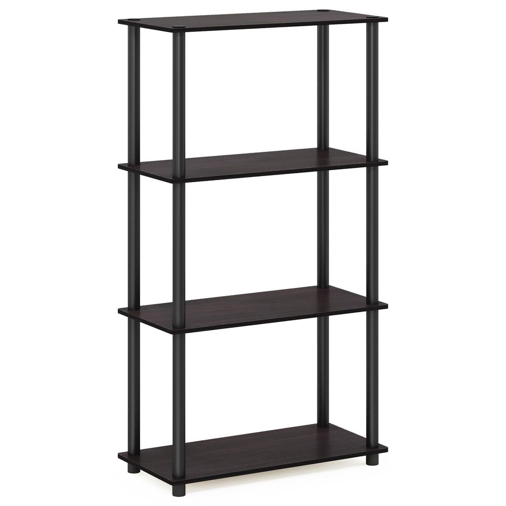 HOMLUX Turn-N-Tube 4-Tier Multipurpose Shelf Display Rack in Dark Walnut, , large