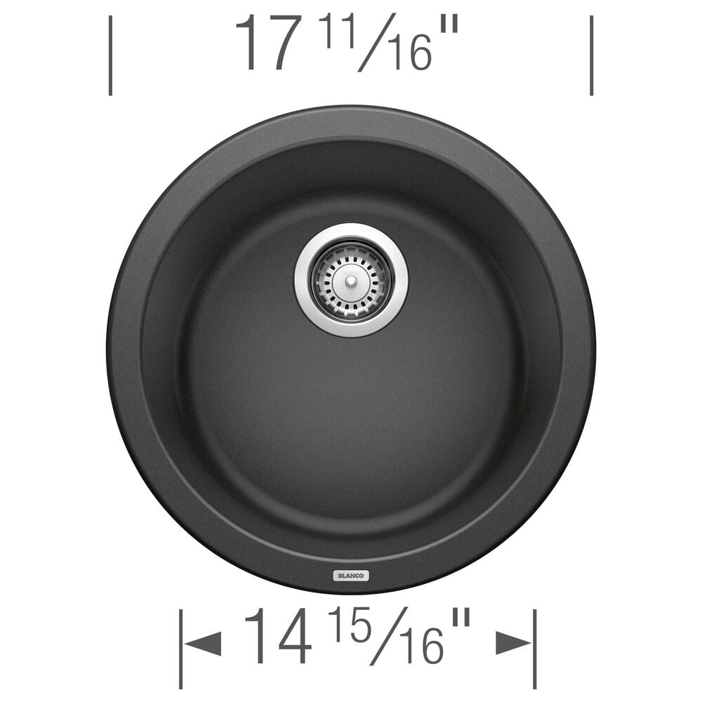 Blanco Rondo 18&quot; Dual Mount Bar Sink in Anthracite, , large