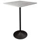 Leisuremod LeisureMod Verve Collection Modern Bar Height Table Black Base with 27 Square Marbleized White Laminated  Top, , large