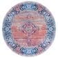 Safavieh Serapi 6"7" Round Rust and Navy Area Rug, , large