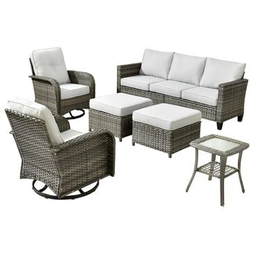 HOMLUX 6-Piece Patio Conversation Set in Gray, , large