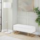 Lumisource Midas Storage Bench with White Velvet Cushion in Gold, , large