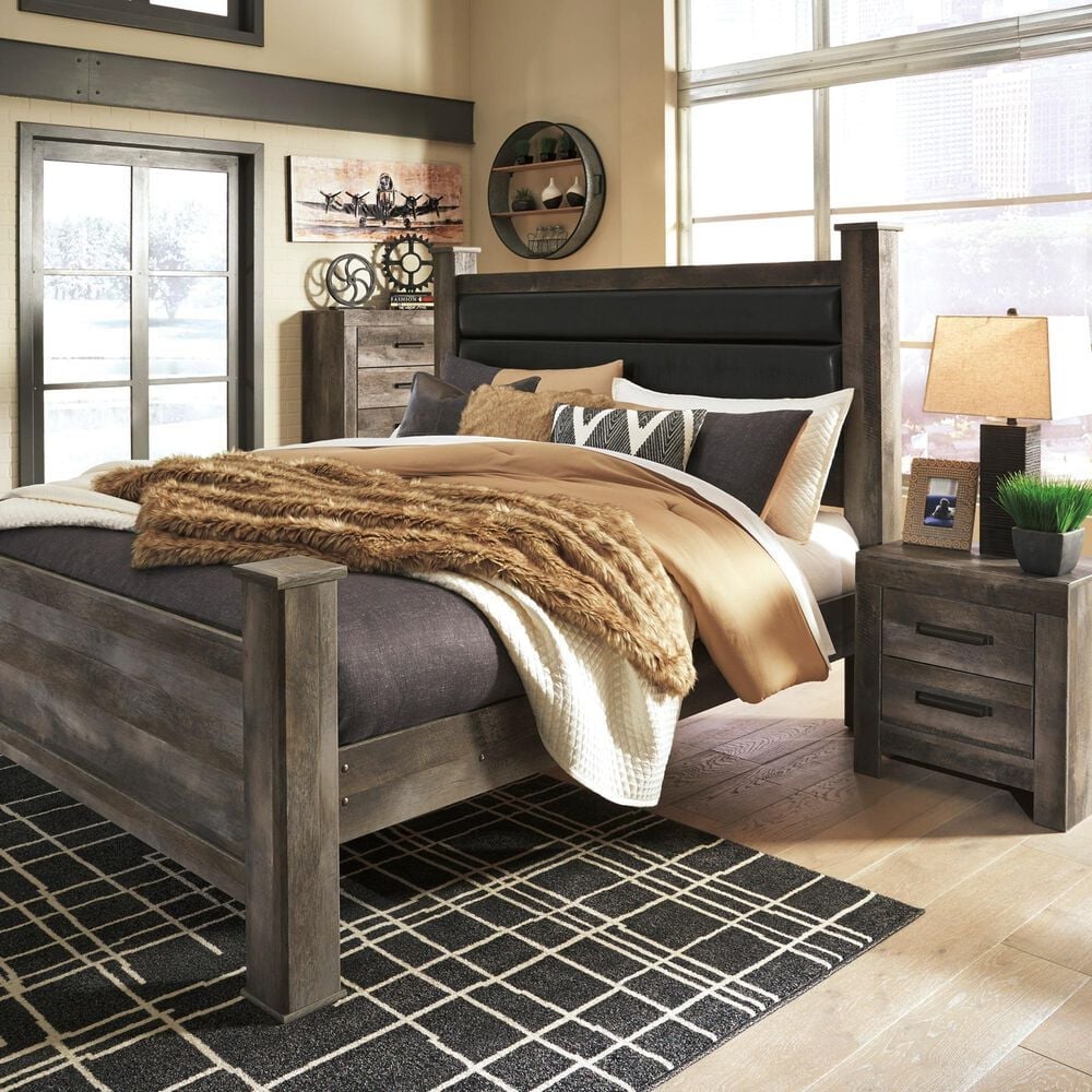 Ashley Wynnlow King Poster Bed in Gray, , large