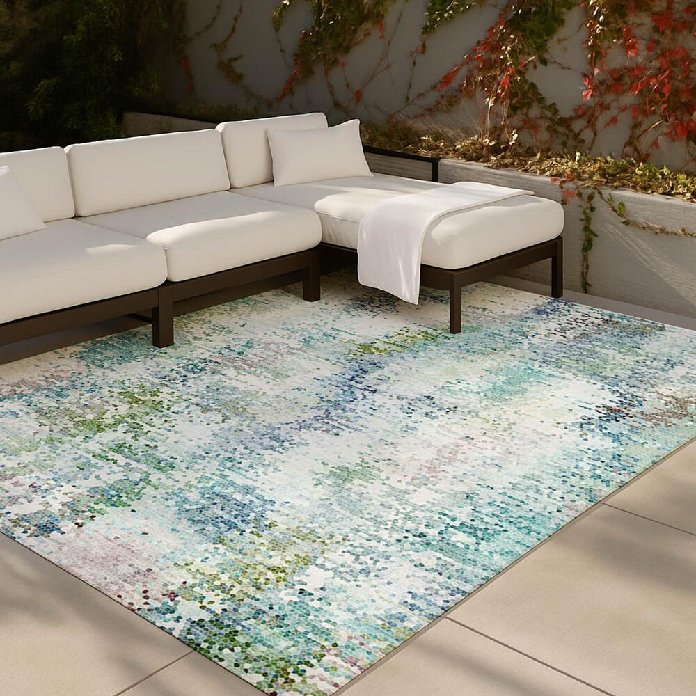 Dalyn Rug Company Lumara Aqua 6'6" x 9'6" Area Rug, , large