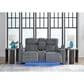 Ashley Forest Lake Power Reclining Loveseat in Steel, , large