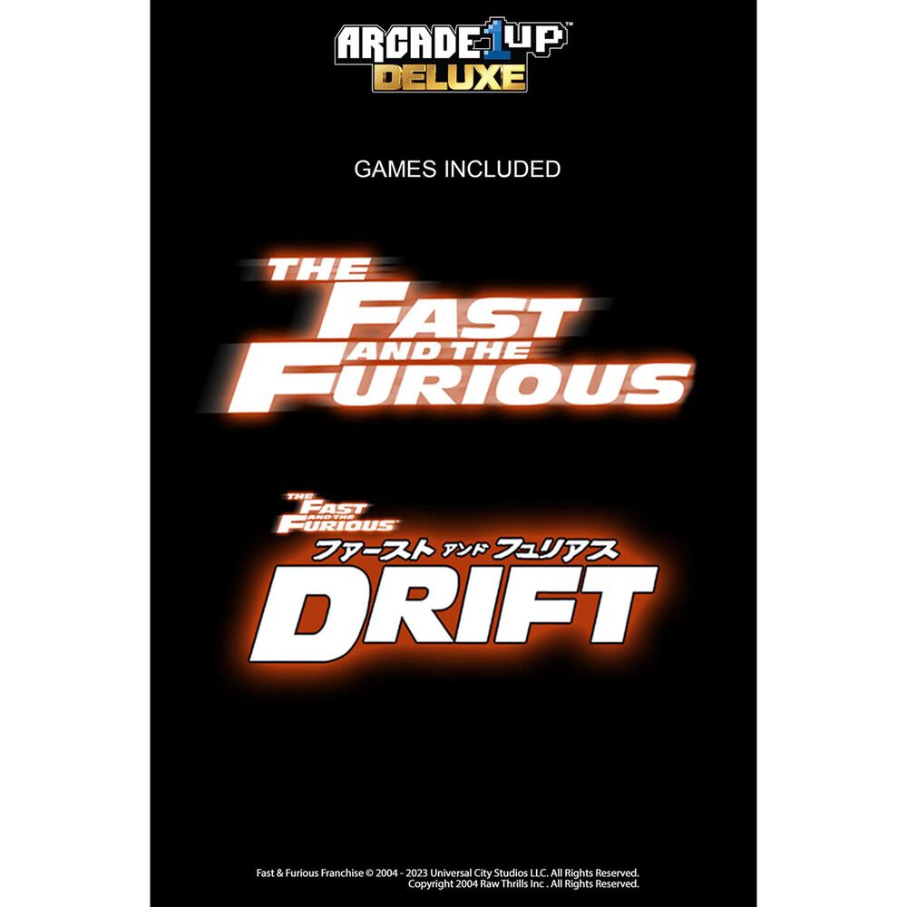 Arcade1Up The Fast and The Furious Deluxe Arcade Machine 2-In-1 Games in Black, , large