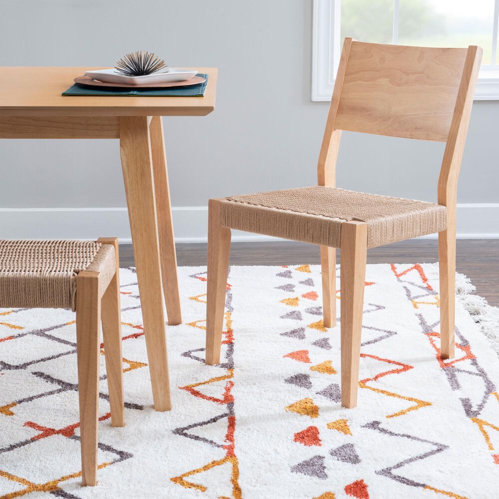 Linon Home Decor Cadence Side Chair with Woven Rope Seat in Natural (Set of 2), , large