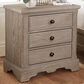 Viceray Collections Heritage Mansion 3 Drawer Nightstand in Greystone, , large