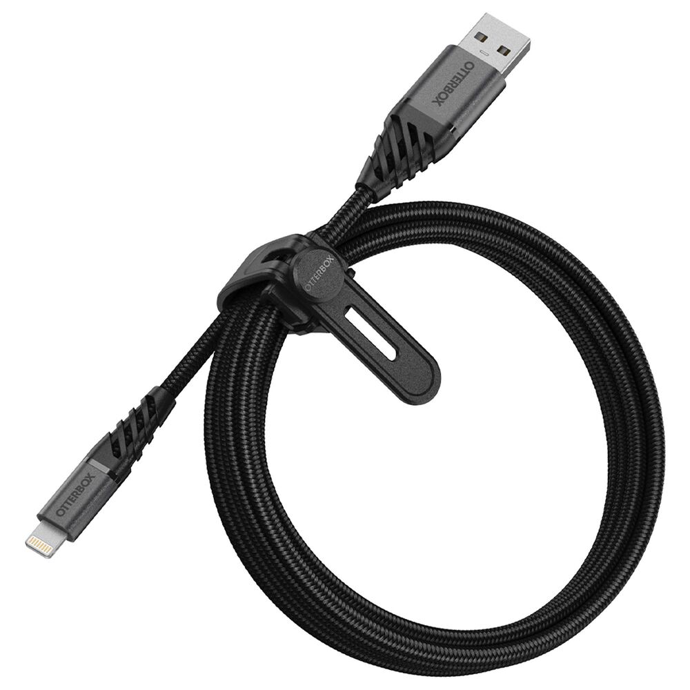 Otterbox Premium Lightning to USB-A 2 meter Cable for Apple in Dark Ash Black, , large