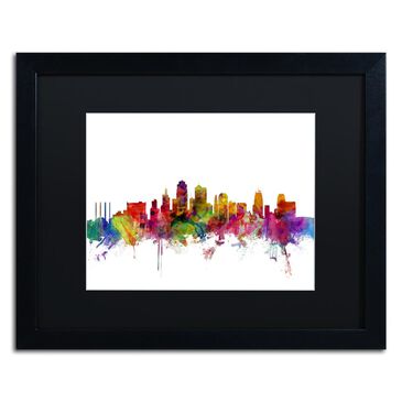 Timberlake Michael Tompsett "Kansas City Skyline" Matted Framed Art, , large