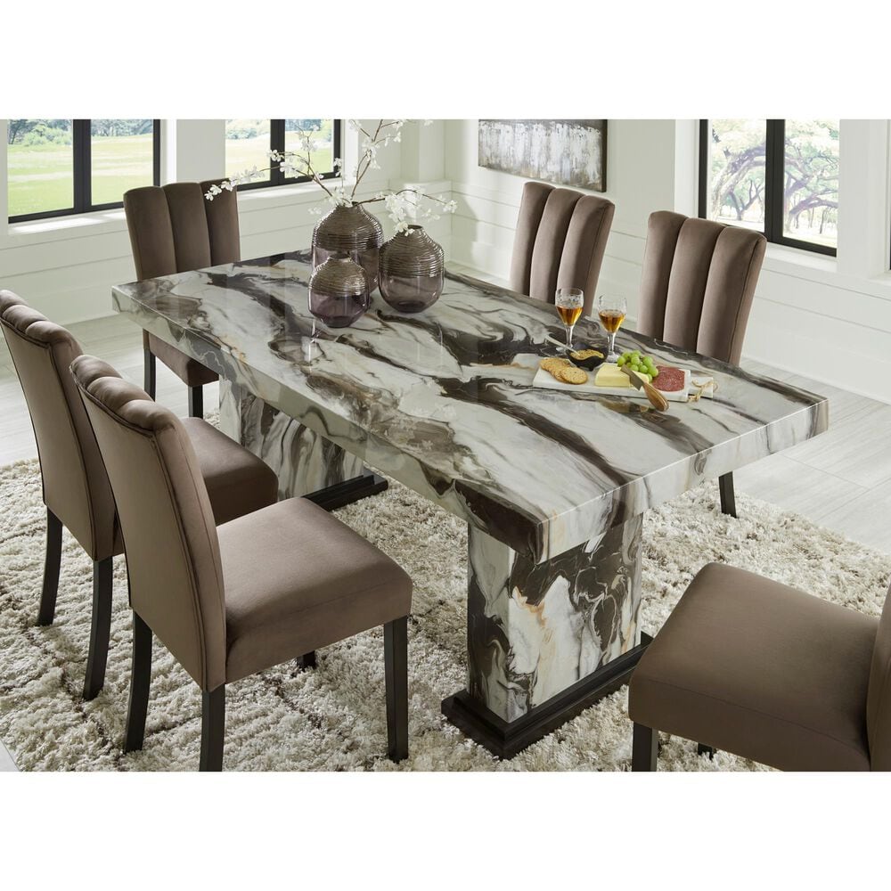 Ashley Jeshina Dining Table in Dark Brown and Beige - Table Only, , large